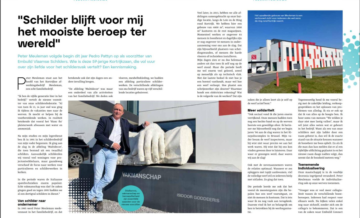 Meuleman Peter Meuleman - Nieuwe voorzitter Vlaamse schilders